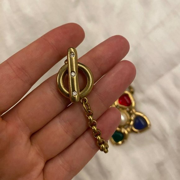 Vintage Givenchy Chameau et Chameau Gripoix Glass Heart Necklace - Picture 4 of 5